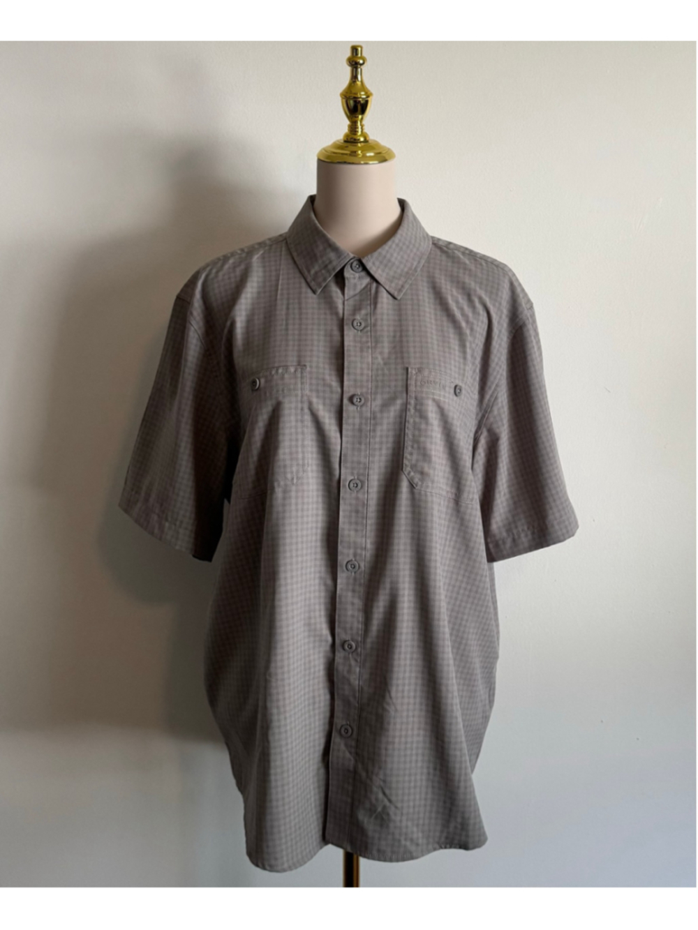 Men's Orvis Casual Button Down Shirt Size L Grey